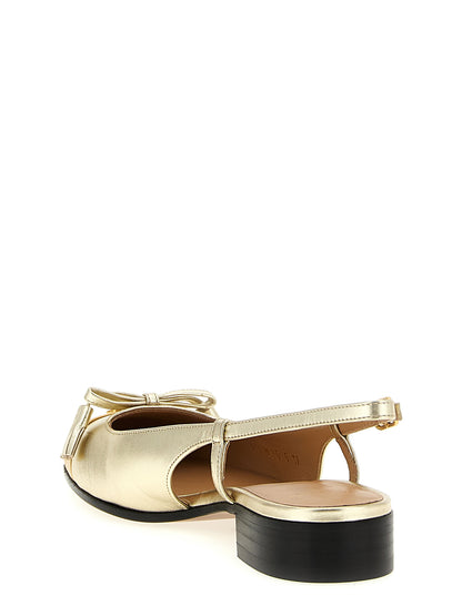 Gold Leather Ballet Flats