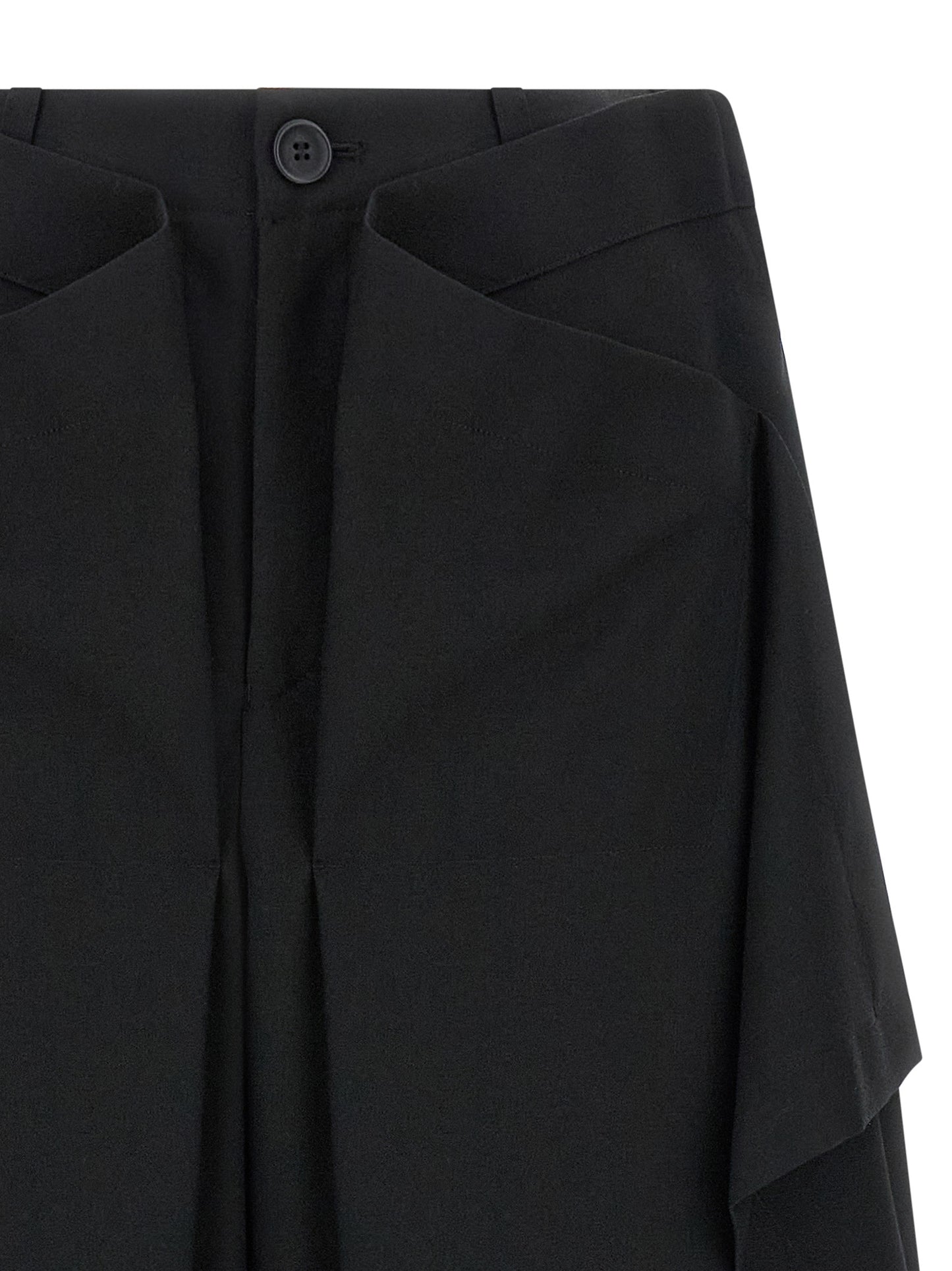 Black Wool Casual Pants