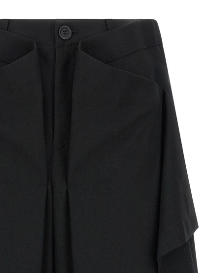 Black Wool Casual Pants