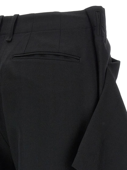 Black Wool Casual Pants