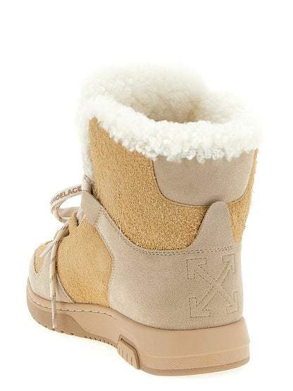 Beige Calfskin Ankle Boots
