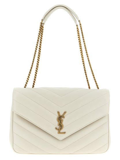 Beige Lamb Leather Shoulder Bag