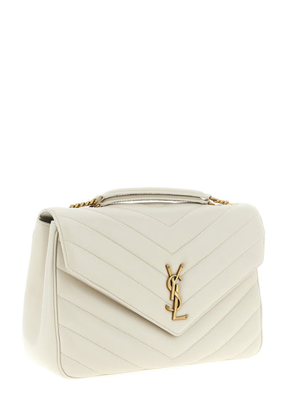 Beige Lamb Leather Shoulder Bag