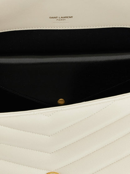Beige Lamb Leather Shoulder Bag