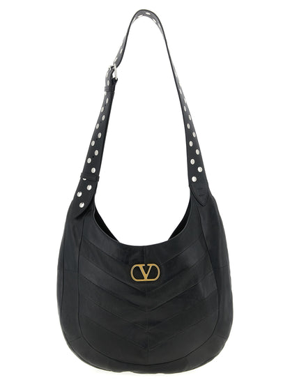 Black Lamb Leather Shoulder Bag