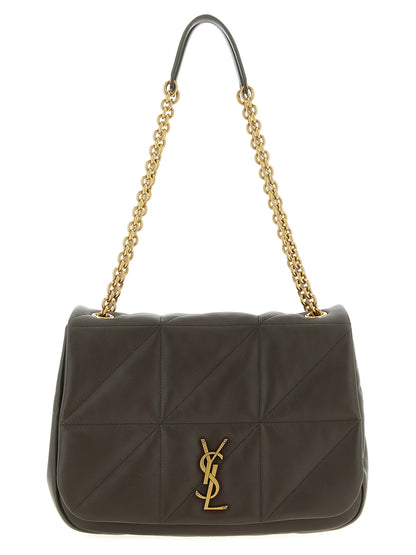 Bicolor Lamb Leather Shoulder Bag