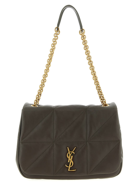 Bicolor Lamb Leather Shoulder Bag