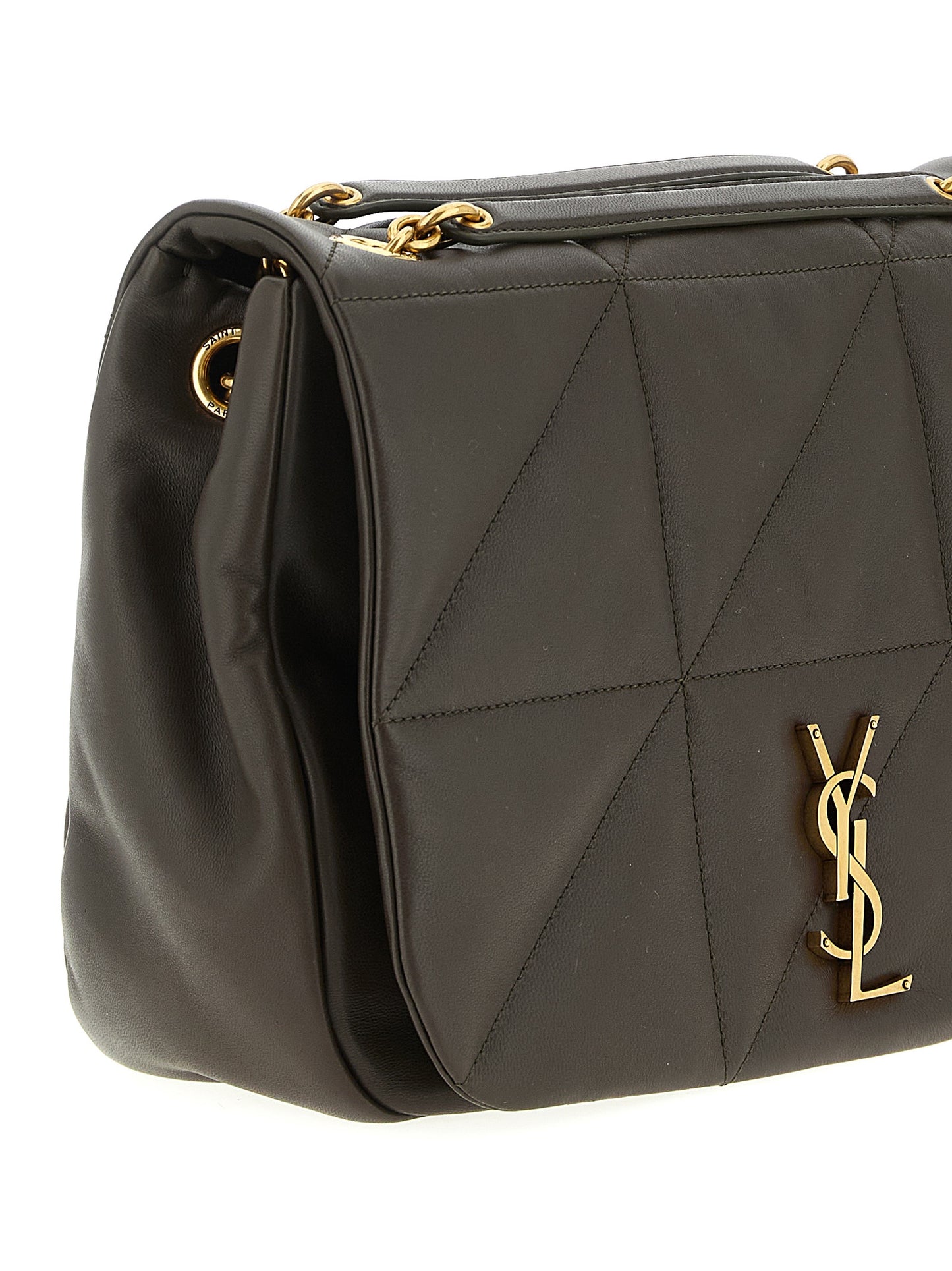 Bicolor Lamb Leather Shoulder Bag