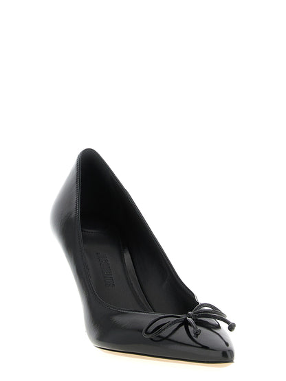 Black Cowhide High Heel Pumps