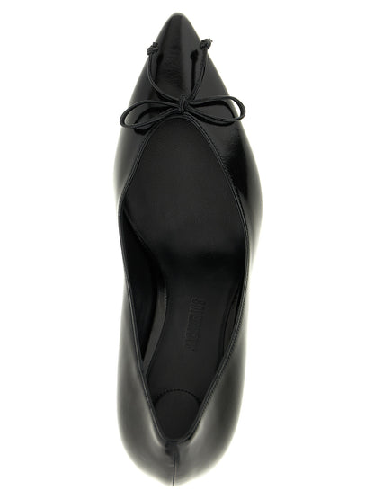 Black Cowhide High Heel Pumps