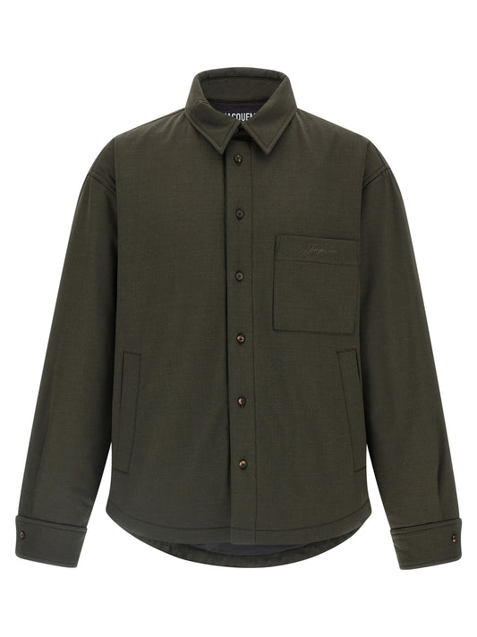 Bicolor Virgin Wool Shell Jacket