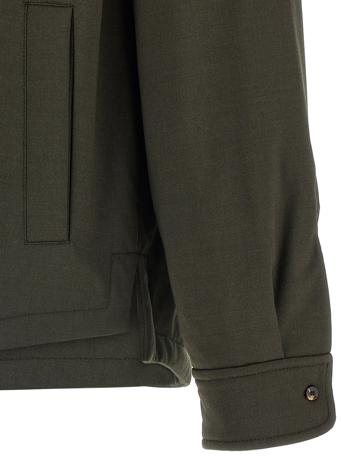 Bicolor Virgin Wool Shell Jacket