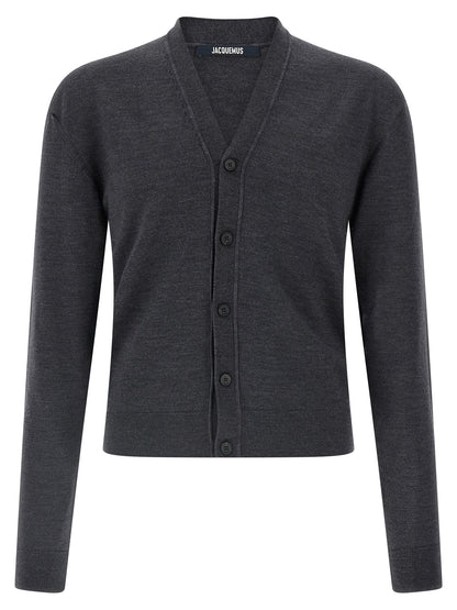 Gray Merino Wool Cardigan