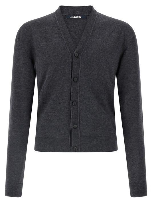 Gray Merino Wool Cardigan