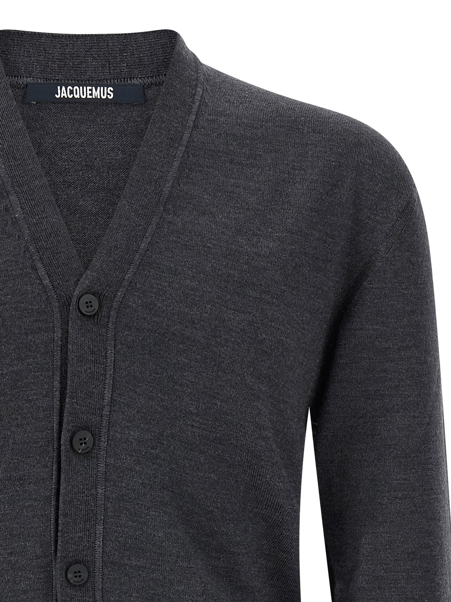 Gray Merino Wool Cardigan
