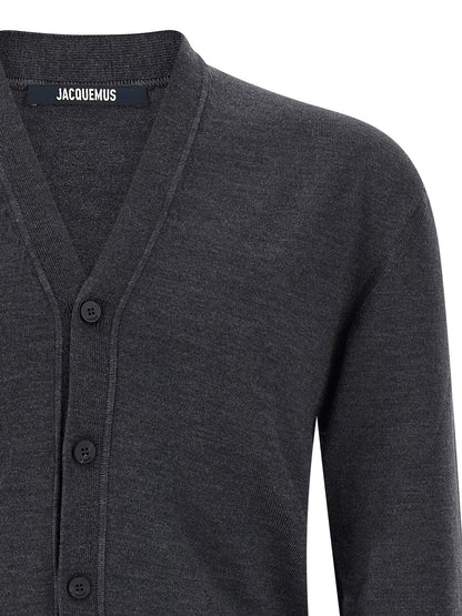 Gray Merino Wool Cardigan