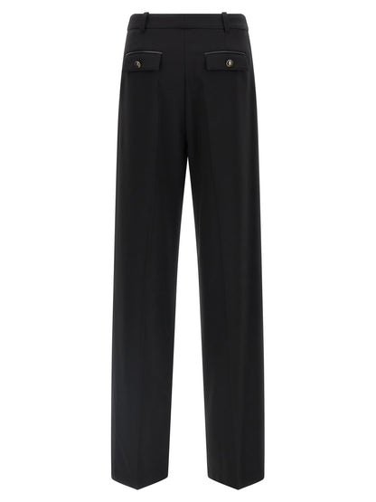 Black Polyester Casual Pants