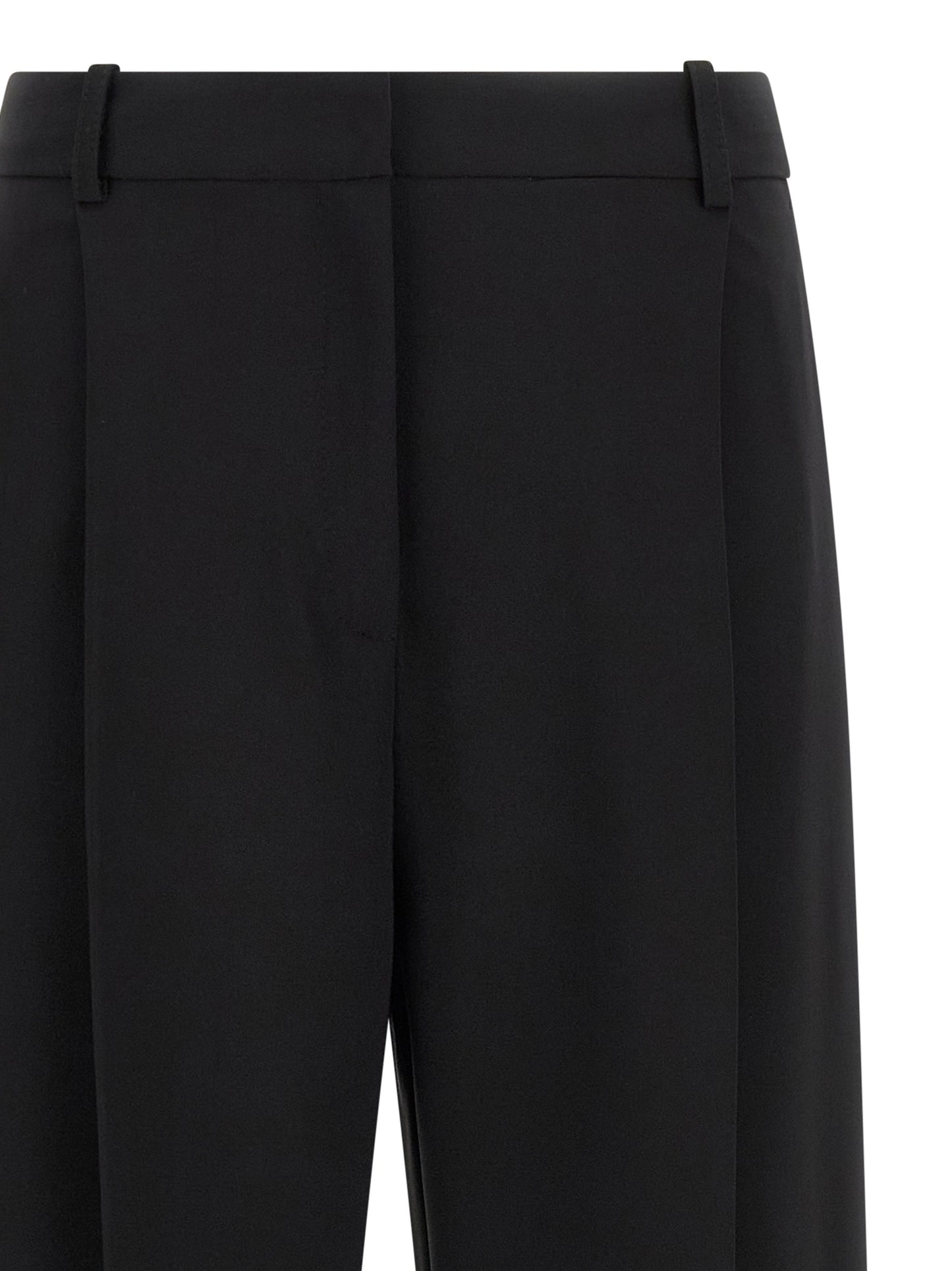 Black Polyester Casual Pants