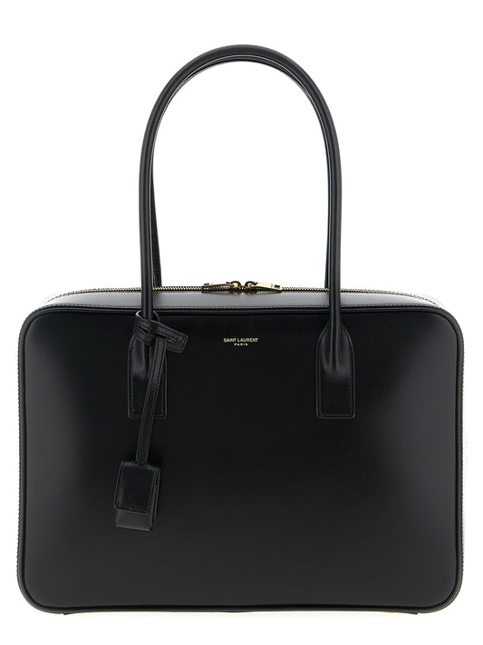Black Calfskin Shoulder Bag