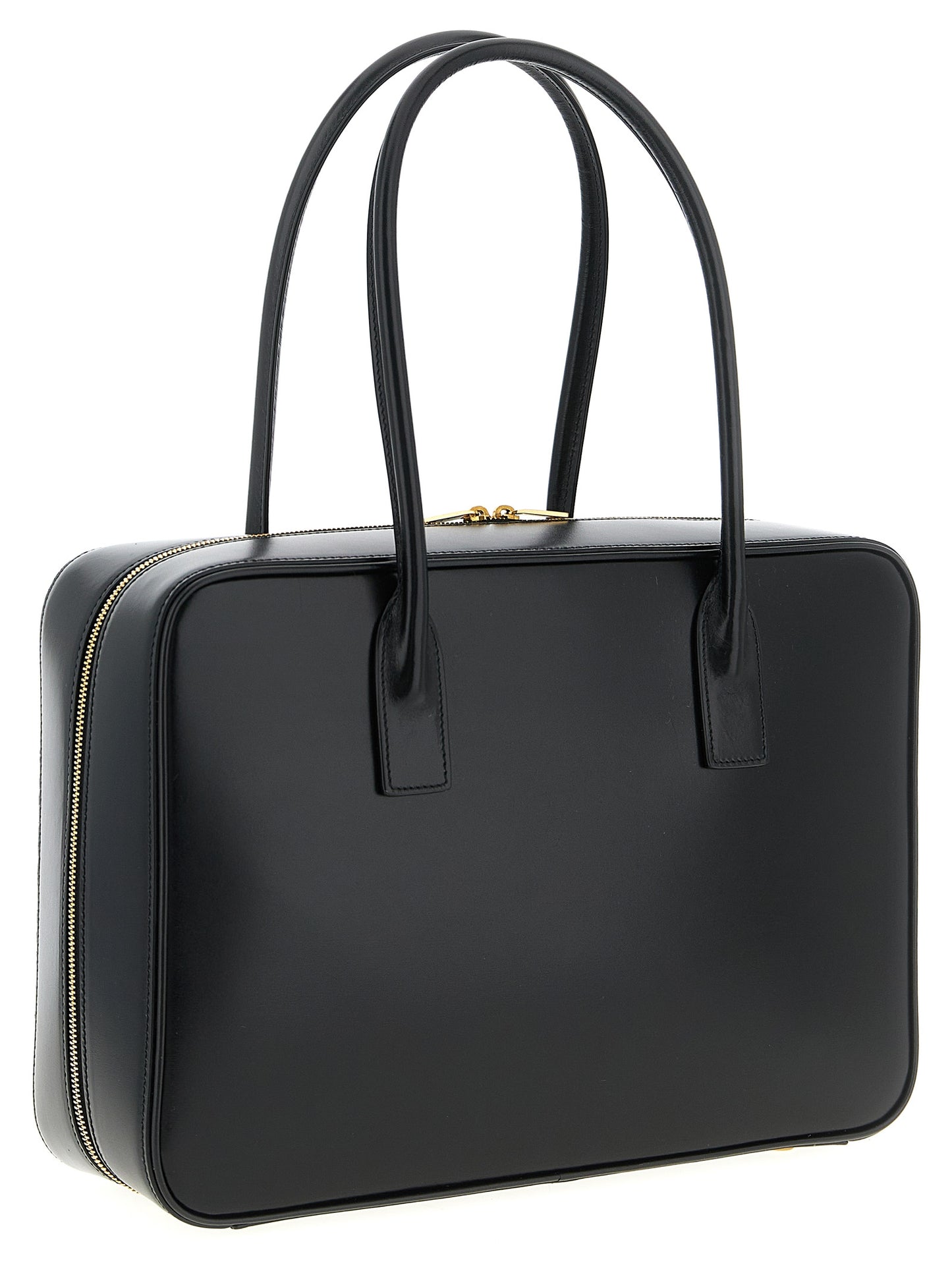 Black Calfskin Shoulder Bag