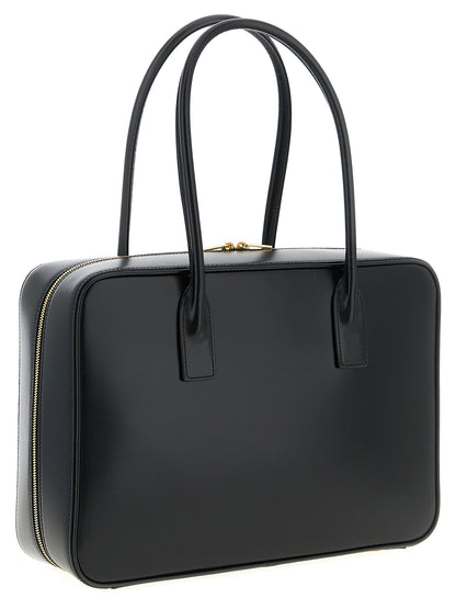 Black Calfskin Shoulder Bag