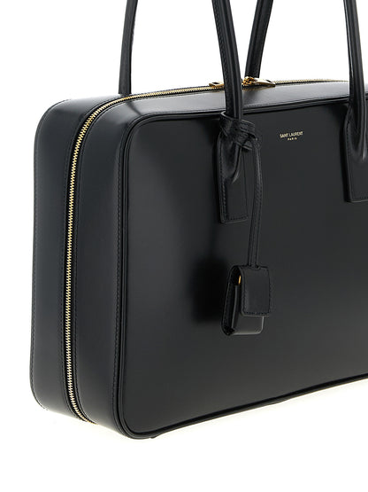 Black Calfskin Shoulder Bag