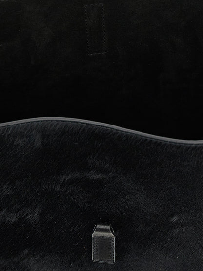 Black Calfskin Shoulder Bag