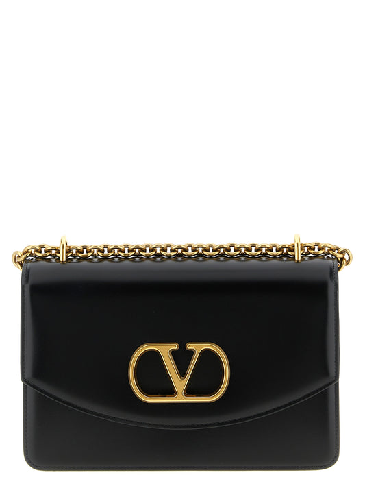 Black Calfskin Shoulder Bag