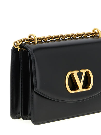 Black Calfskin Shoulder Bag