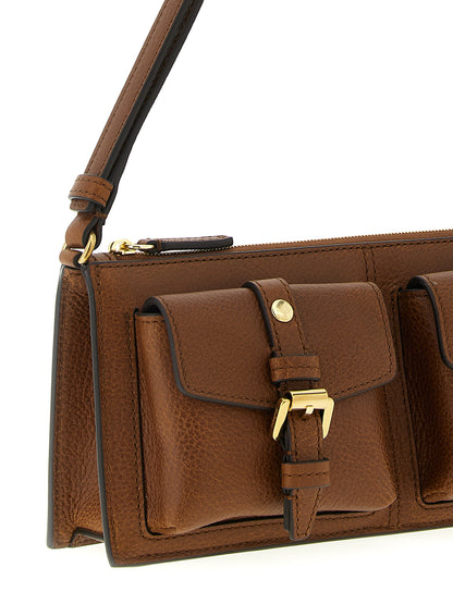Brown Calfskin Shoulder Bag