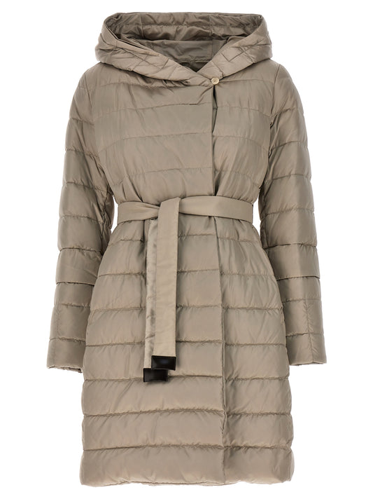 Beige Polyamide Full-Length Jacket