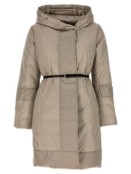 Beige Polyamide Full-Length Jacket