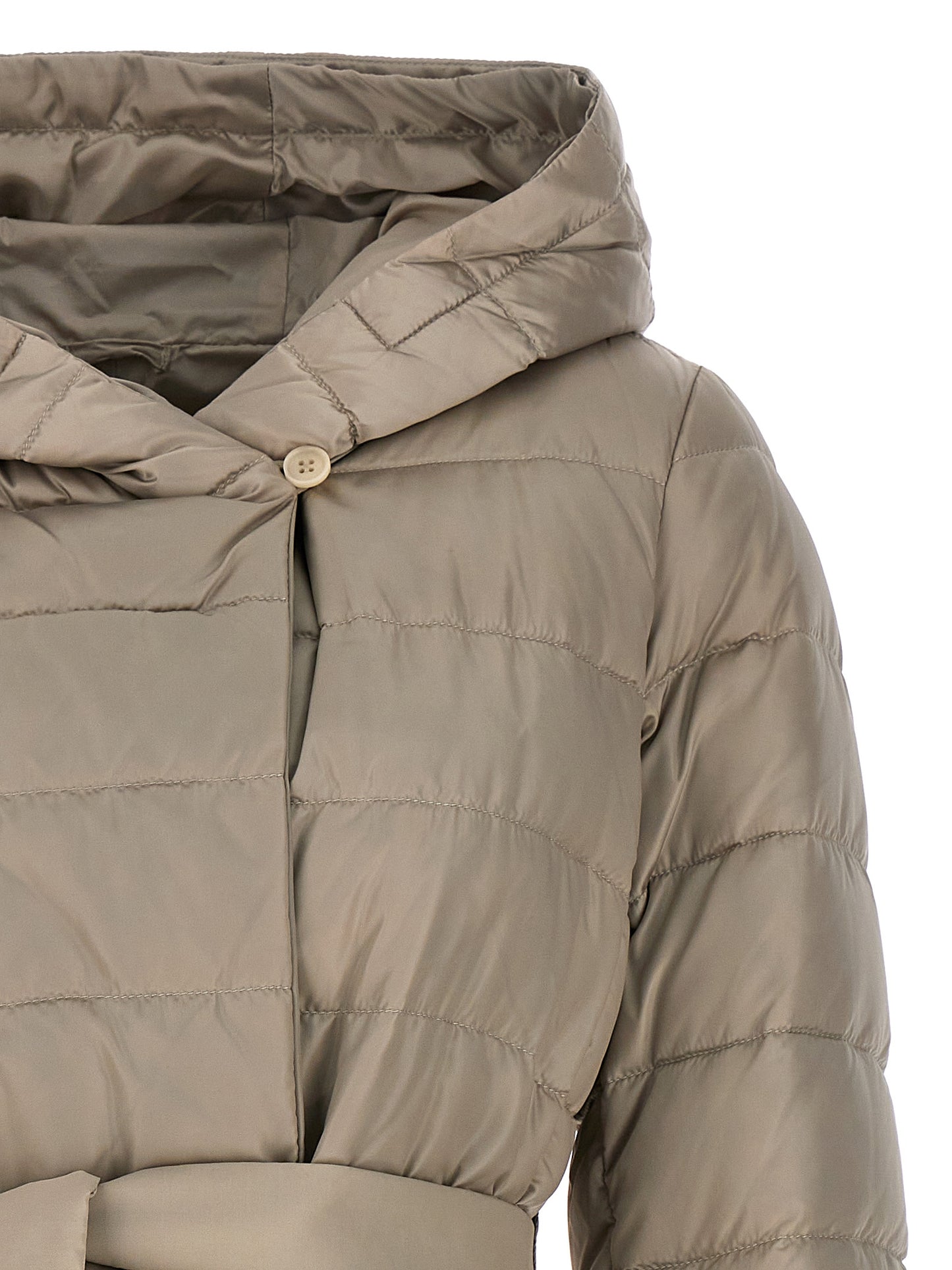 Beige Polyamide Full-Length Jacket