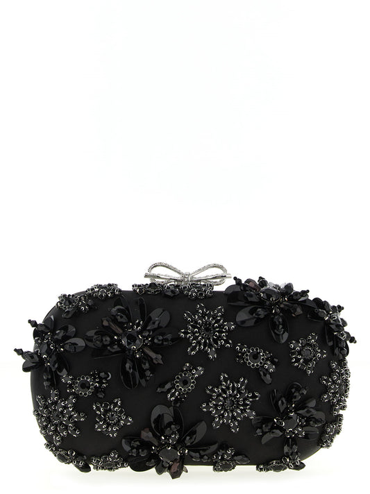 Black Polyester Clutch Bag