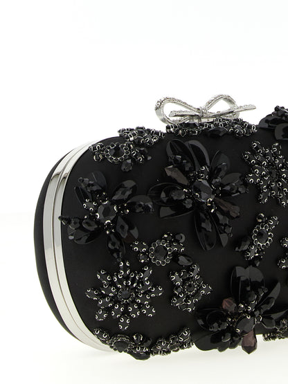 Black Polyester Clutch Bag
