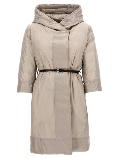 White Polyamide Full-Length Jacket