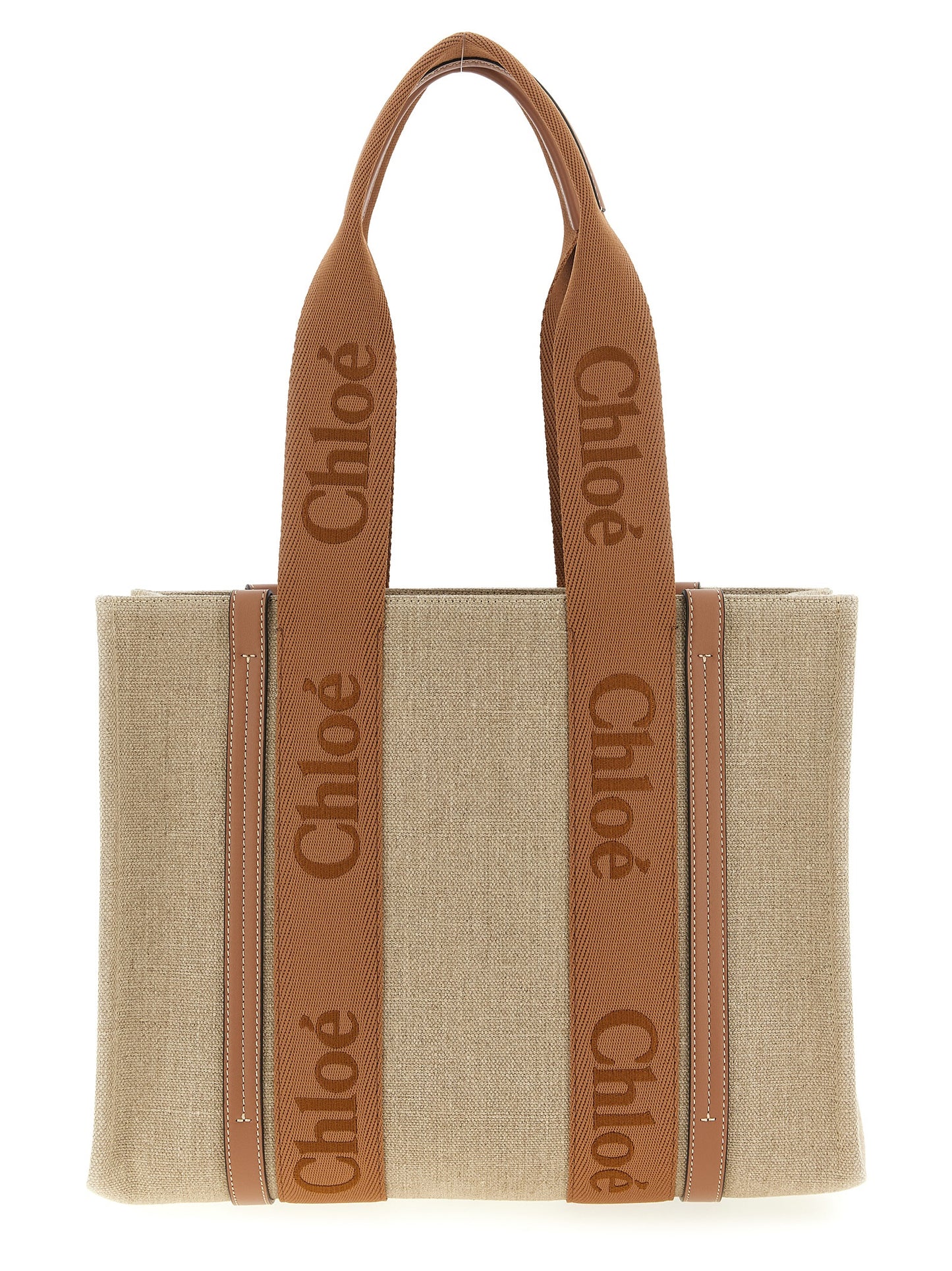 Brown Linen Tote Bag