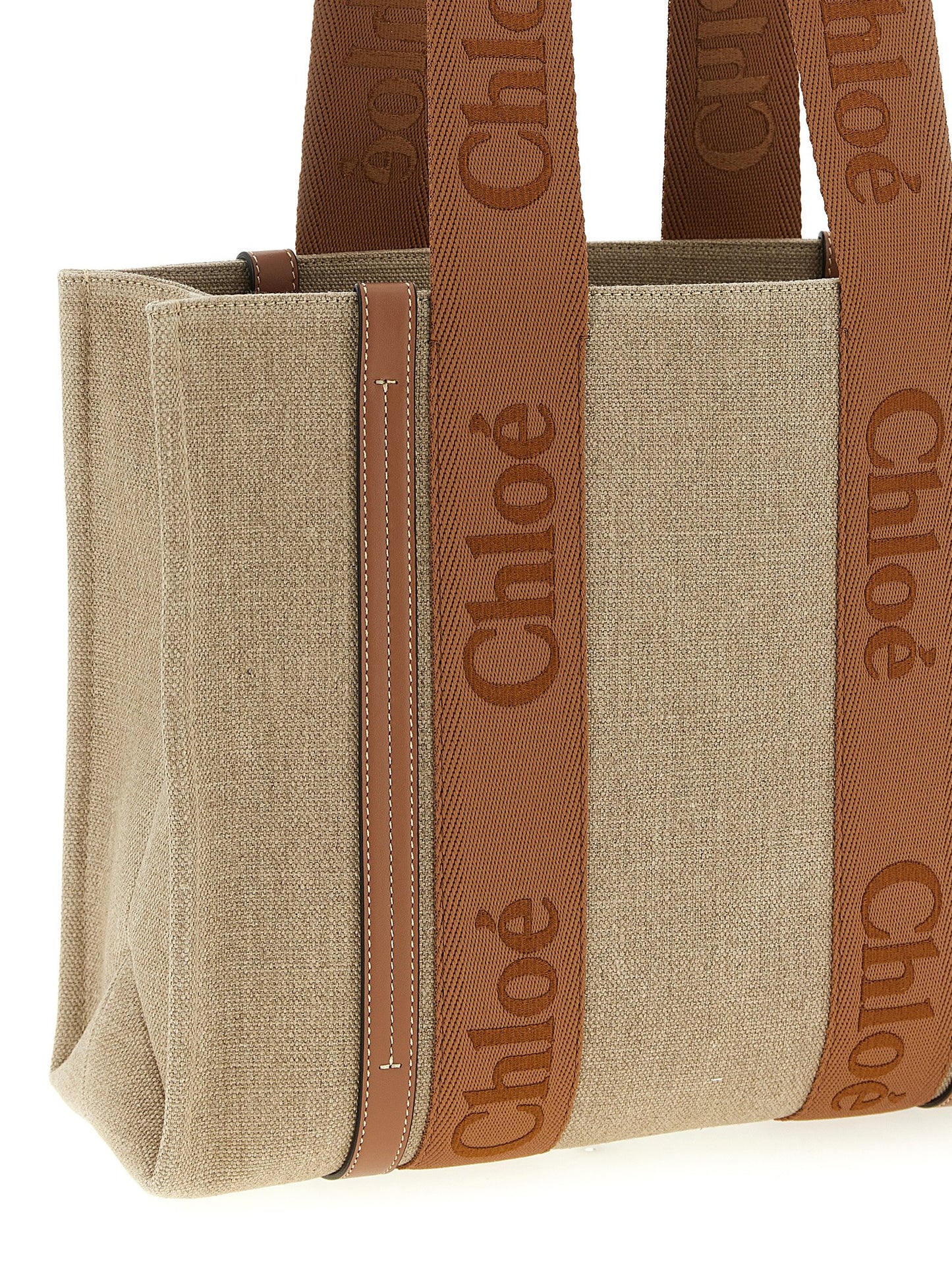Brown Linen Tote Bag