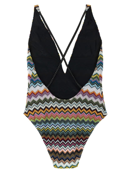 Multicolor Viscose One-Piece Swimsuit
