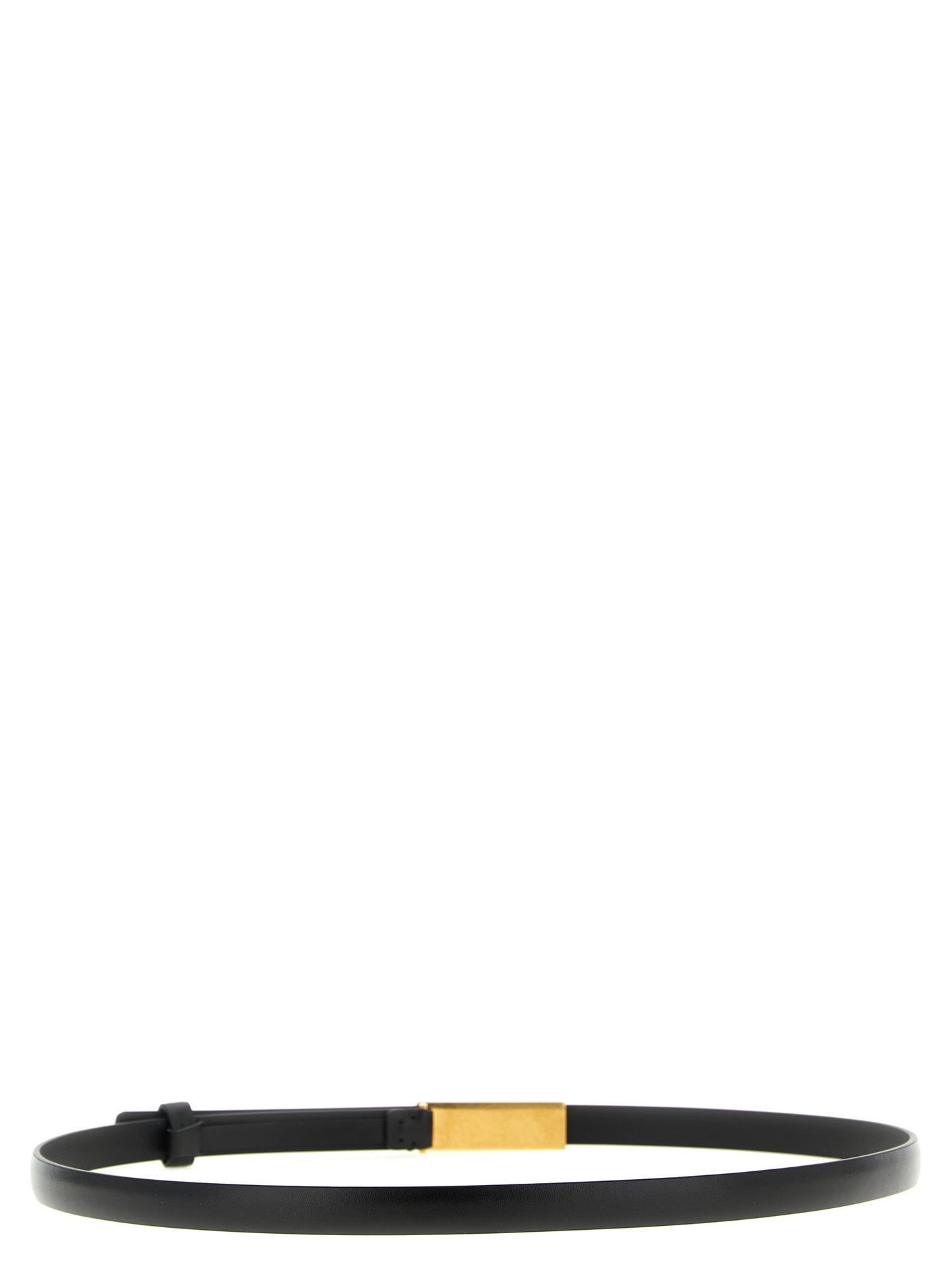 Black Calfskin Thin Belt