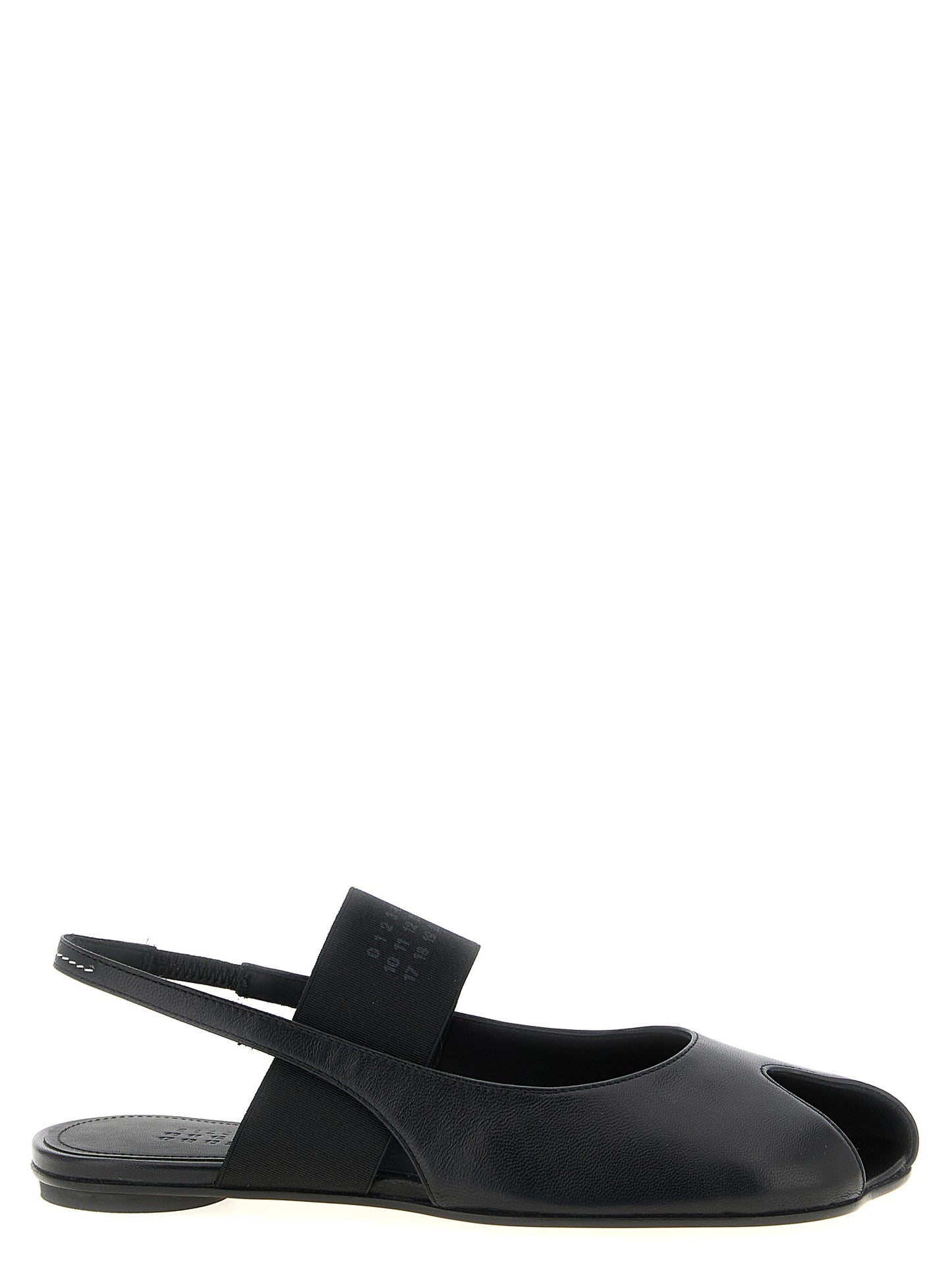 Black Lamb Leather Flat Sandals