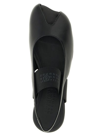 Black Lamb Leather Flat Sandals