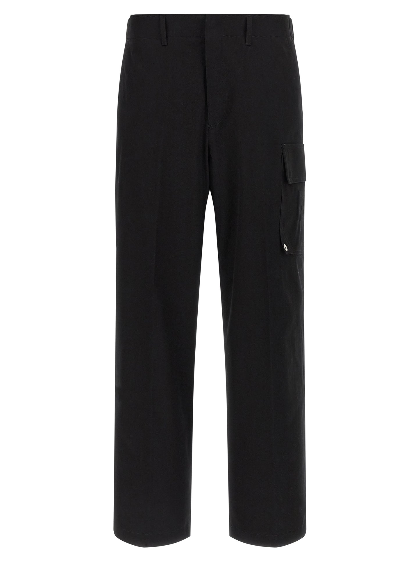 Black Cotton Cargo Pants