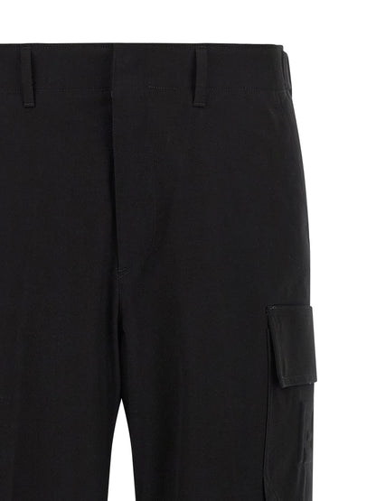 Black Cotton Cargo Pants