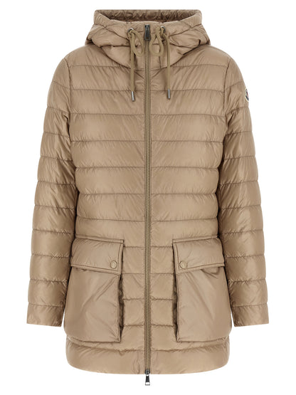 Beige Polyamide Full-Length Jacket
