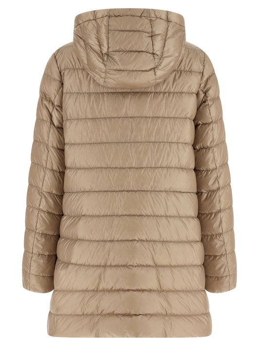 Beige Polyamide Full-Length Jacket