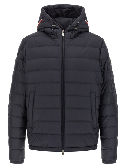 Blue Polyester Full-Length Jacket