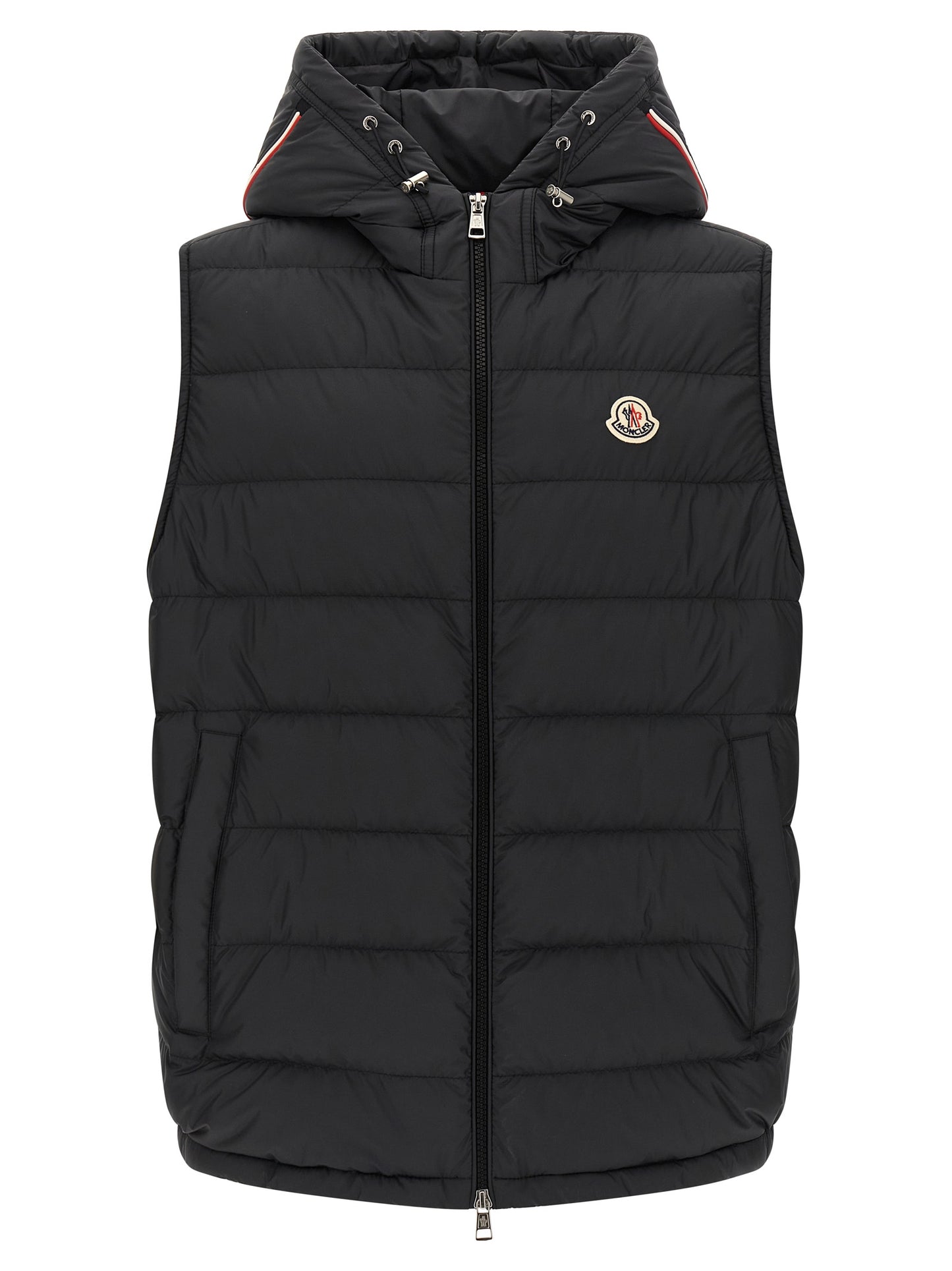 Black Polyester Sleeveless Jacket