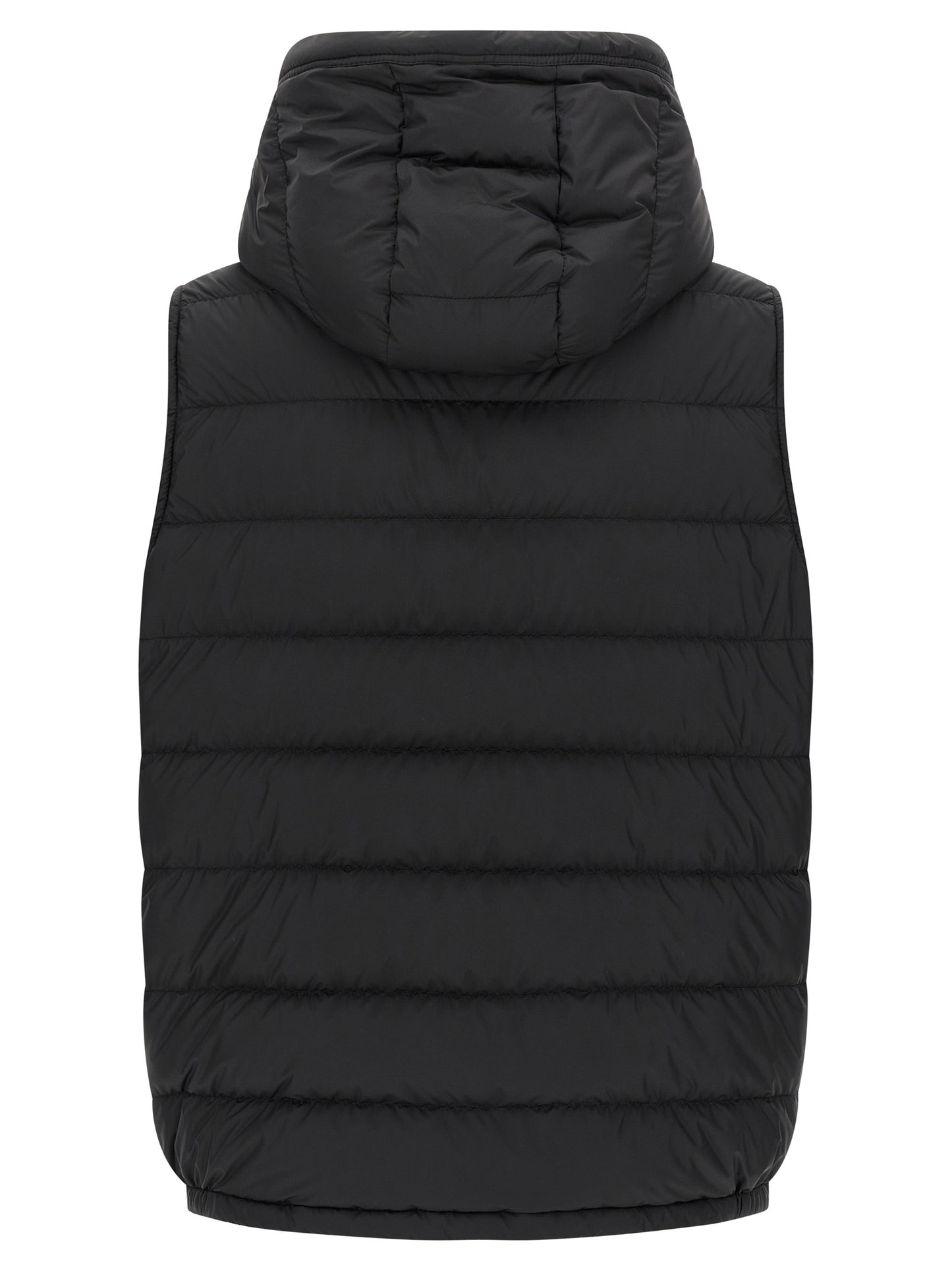 Black Polyester Sleeveless Jacket
