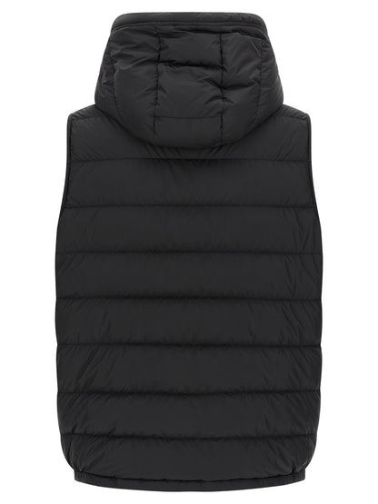 Black Polyester Sleeveless Jacket